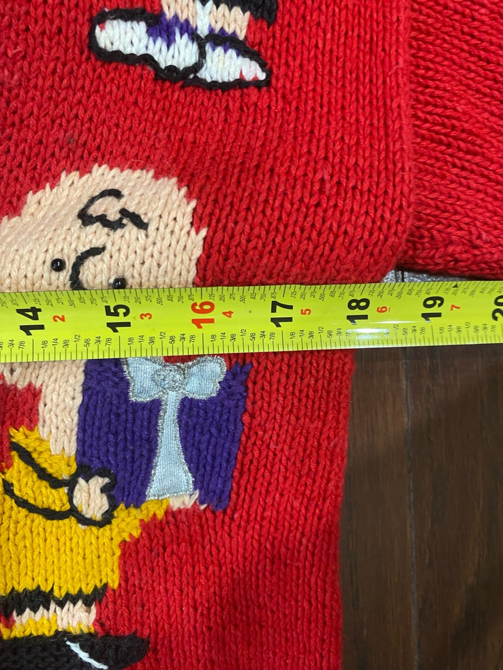 Vintage Snoopy Peanuts Christmas Sweater Red Knit Festive Holiday 90s Talbots PS - Picture 3 of 6